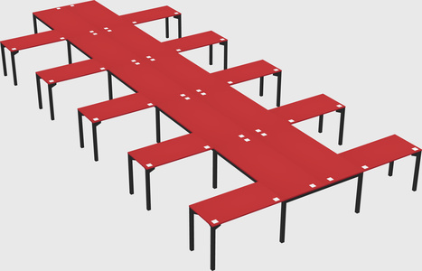 Shared l-shaped desk