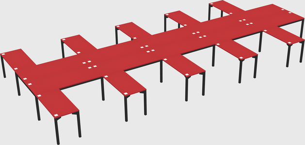 Shared l-shaped desk