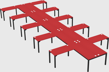 Shared l-shaped desk