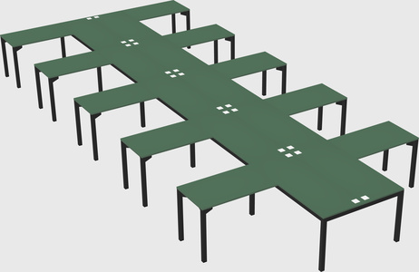 Shared l-shaped desk