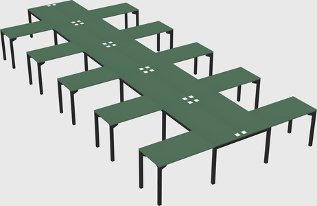 Shared l-shaped desk