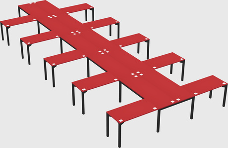 Shared l-shaped desk