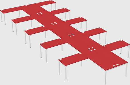 Shared l-shaped desk