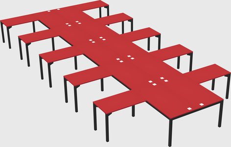 Shared l-shaped desk