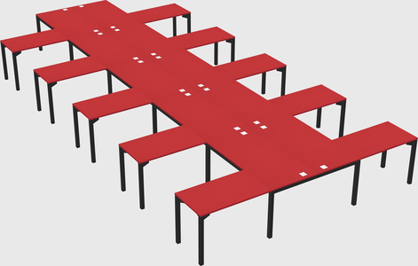 Shared l-shaped desk