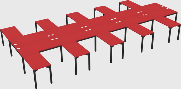 Shared l-shaped desk