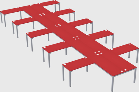 Shared l-shaped desk