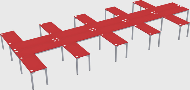 Shared l-shaped desk