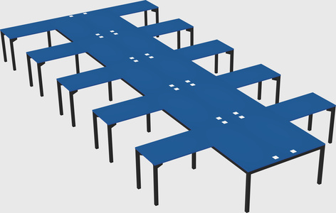 Shared l-shaped desk