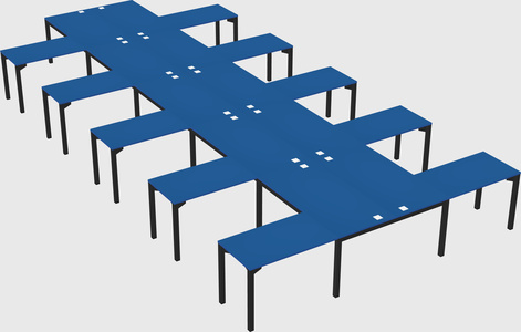 Shared l-shaped desk