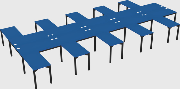 Shared l-shaped desk