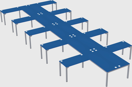 Shared l-shaped desk