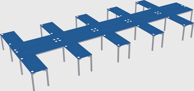 Shared l-shaped desk