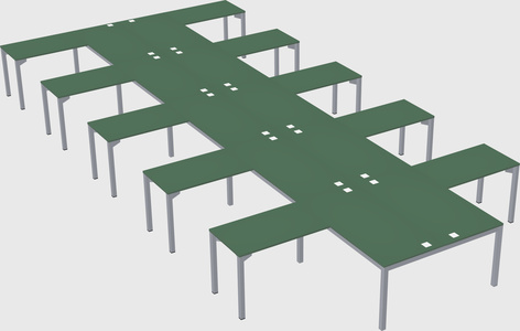 Shared l-shaped desk
