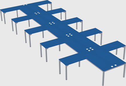 Shared l-shaped desk