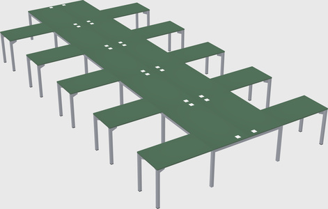 Shared l-shaped desk