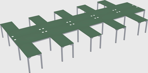 Shared l-shaped desk