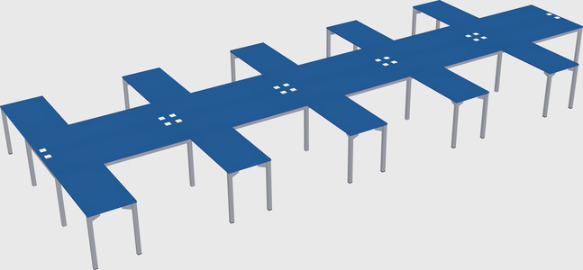 Shared l-shaped desk