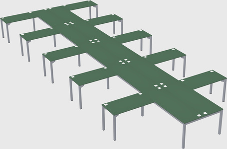 Shared l-shaped desk