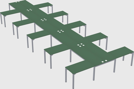 Shared l-shaped desk