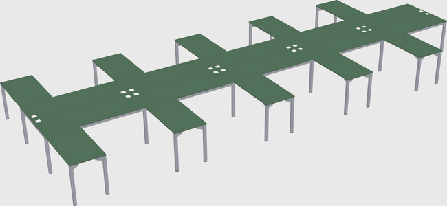 Shared l-shaped desk