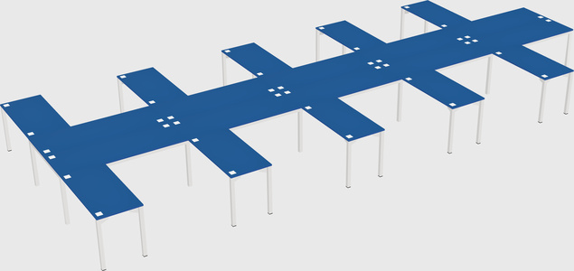 Shared l-shaped desk