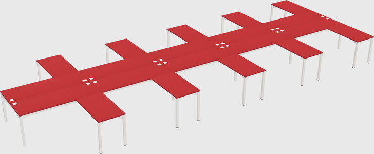 Shared l-shaped desk