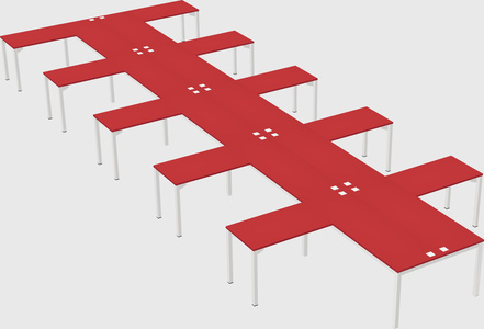 Shared l-shaped desk