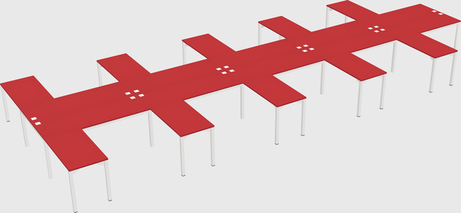 Shared l-shaped desk