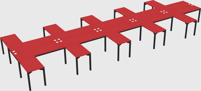 Shared l-shaped desk