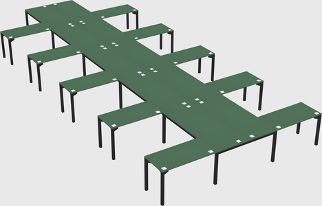 Shared l-shaped desk