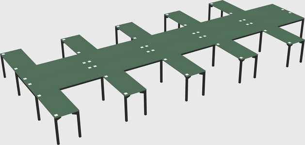Shared l-shaped desk