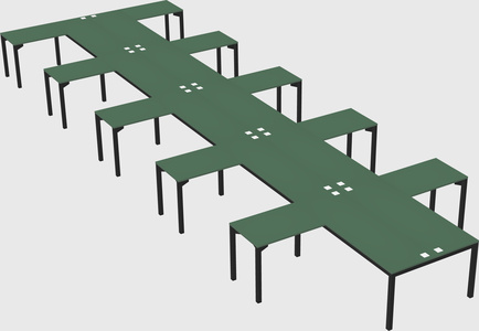 Shared l-shaped desk