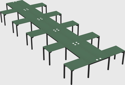 Shared l-shaped desk