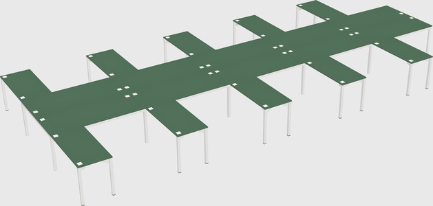 Shared l-shaped desk