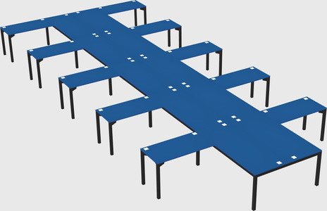 Shared l-shaped desk