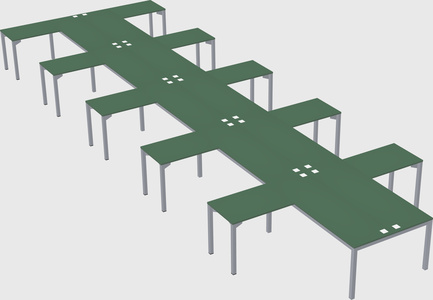 Shared l-shaped desk
