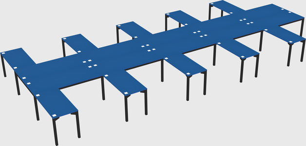 Shared l-shaped desk