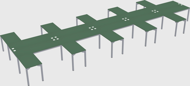 Shared l-shaped desk