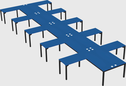 Shared l-shaped desk