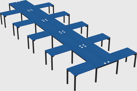 Shared l-shaped desk