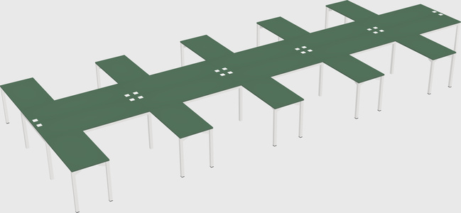 Shared l-shaped desk