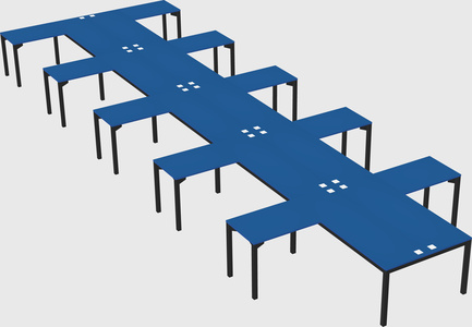 Shared l-shaped desk
