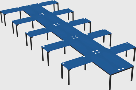 Shared l-shaped desk