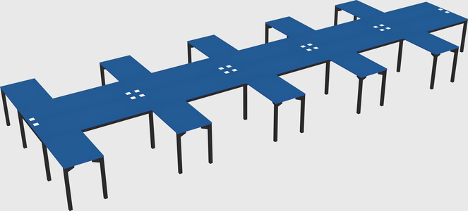Shared l-shaped desk