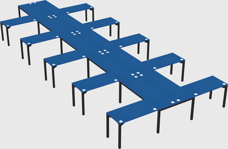 Shared l-shaped desk