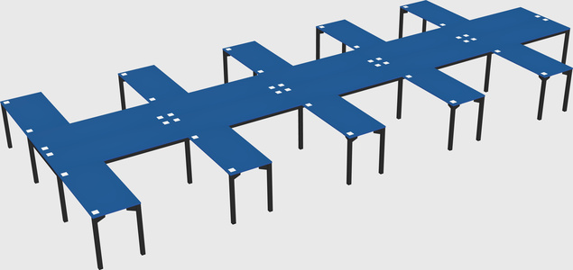 Shared l-shaped desk
