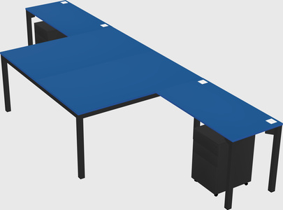 Shared l-shaped desk