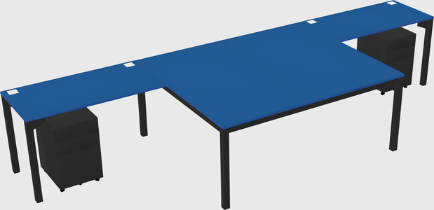 Shared l-shaped desk