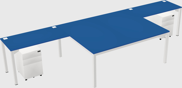 Shared l-shaped desk